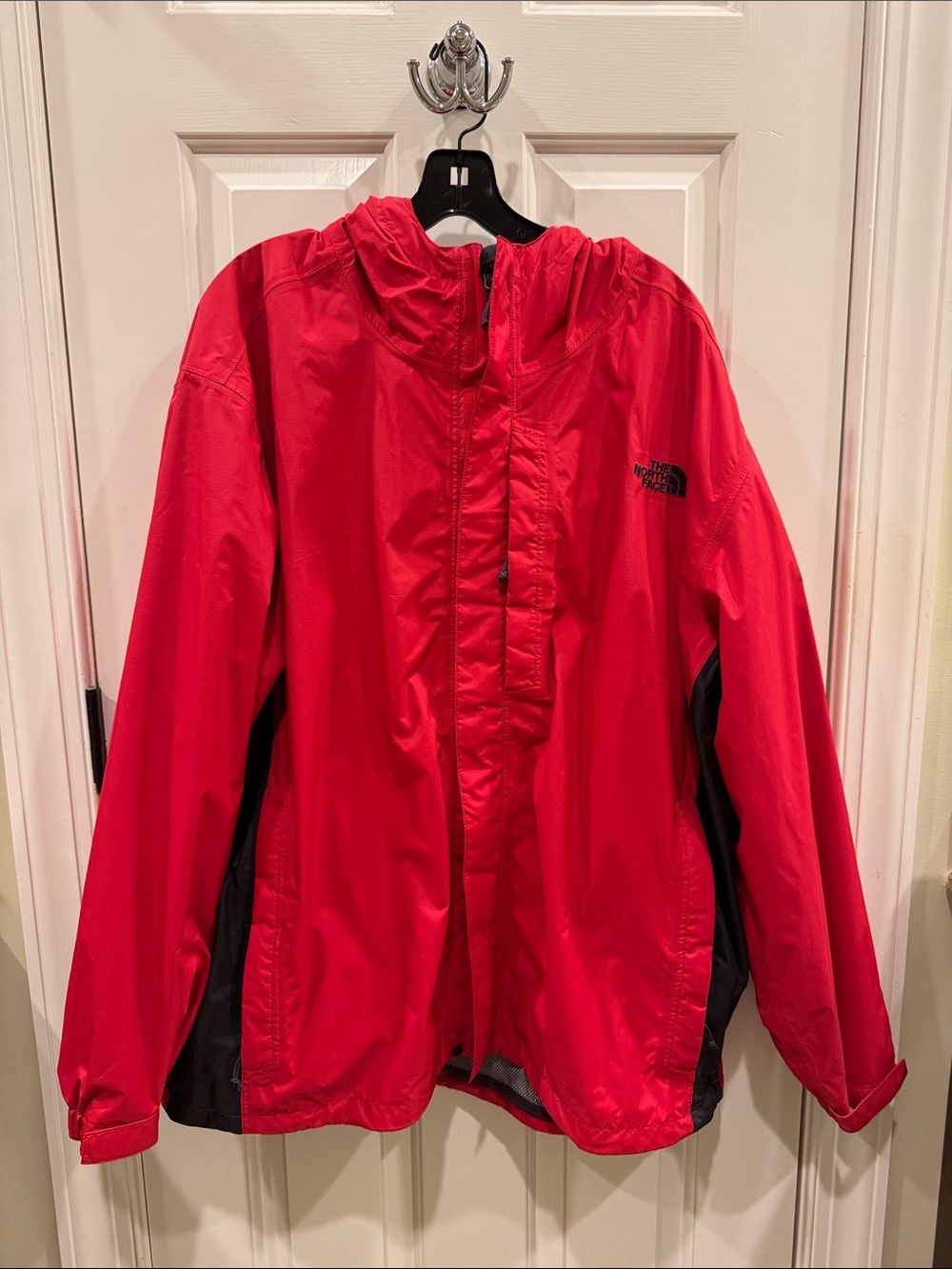 The North Face Red and Black Hooded Men’s Raincoat